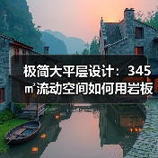 极简大平层设计：345㎡流动空间如何用岩板木饰面实现通透感（图2）