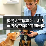 极简大平层设计：345㎡流动空间如何用岩板木饰面实现通透感（图4）