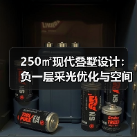 250㎡现代叠墅设计:负一层采光优化与空间互通的秘密(图2) 250㎡现代叠墅设计:负一层采光优化与空间互通的秘密(图2)