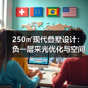 250㎡现代叠墅设计：负一层采光优化与空间互通的秘密