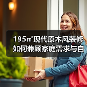 195㎡现代原木风装修如何兼顾家庭需求与自然景观?(图3) 195㎡现代原木风装修如何兼顾家庭需求与自然景观?(图3)