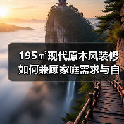 195㎡现代原木风装修如何兼顾家庭需求与自然景观？