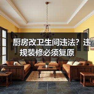 厨房改卫生间违法？违规装修必须复原（图1）