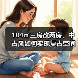 104㎡三房改两房，中古风如何实现复古空间优化？（图4）