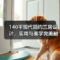 140平现代简约三房设计，实用与美学完美融合（图1）