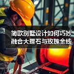 简欧别墅设计如何巧妙融合大理石与玫瑰金线条？（图2）
