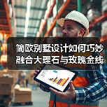 简欧别墅设计如何巧妙融合大理石与玫瑰金线条？