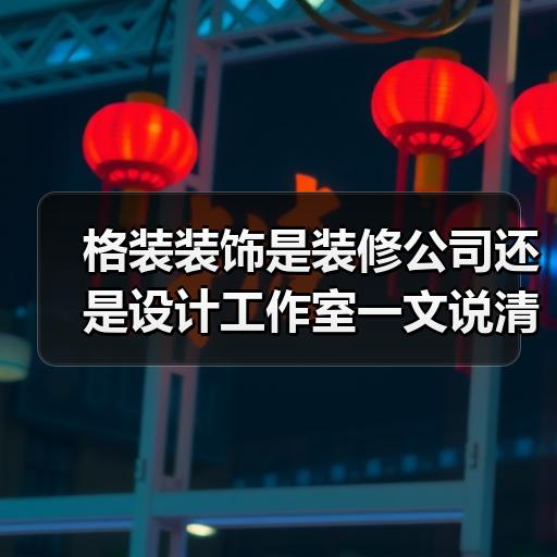 格装装饰是装修公司还是设计工作室一文说清区别